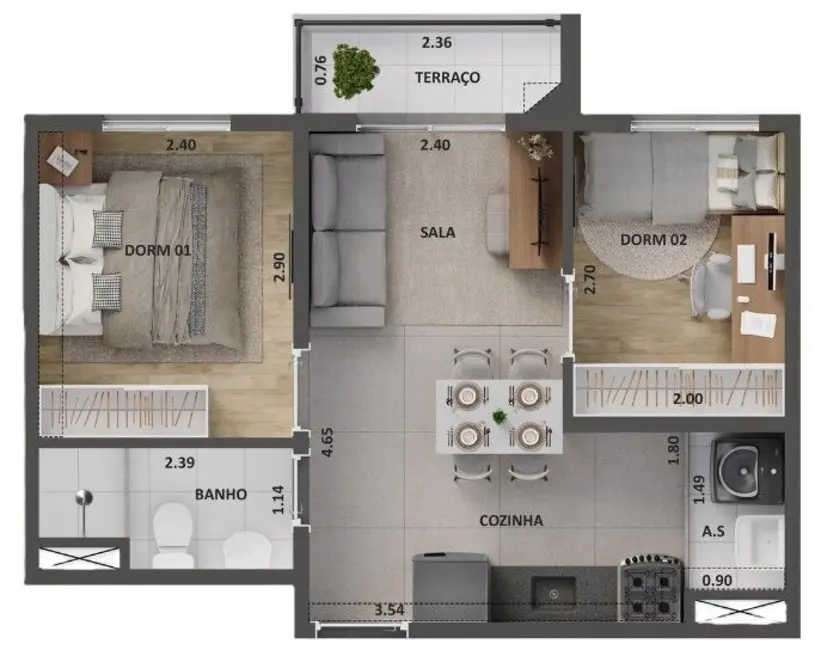 Apartamento com 2 quartos à venda, 34m2 em Lapa, São Paulo - SP - imagem 7 Foto 7 de Apartamento com 2 quartos à venda, 34m2 em Lapa, São Paulo - SP
