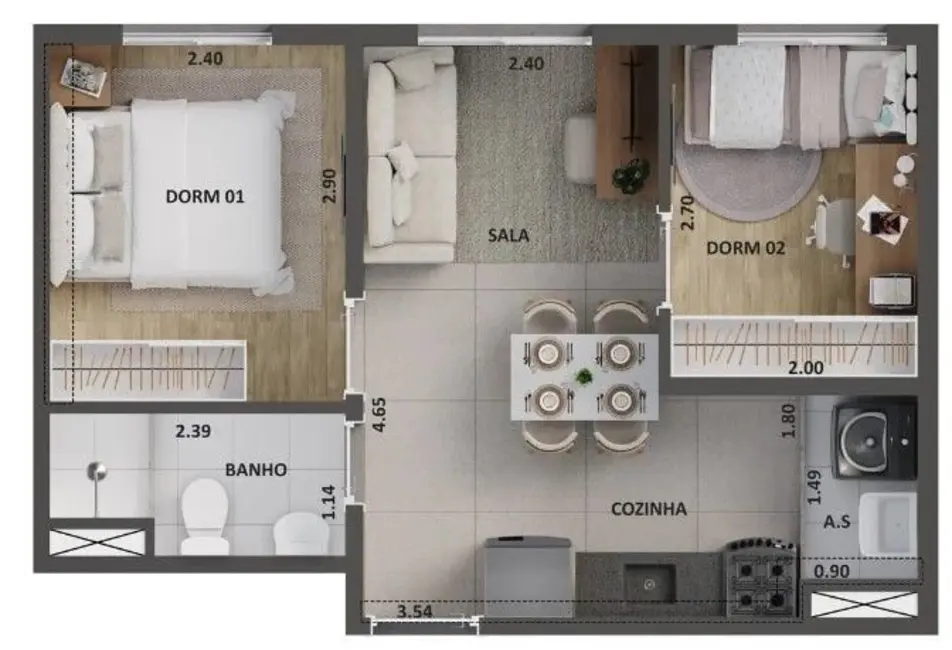 Apartamento com 2 quartos à venda, 34m2 em Lapa, São Paulo - SP - imagem 3 Foto 3 de Apartamento com 2 quartos à venda, 34m2 em Lapa, São Paulo - SP