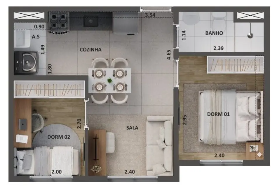 Apartamento com 2 quartos à venda, 34m2 em Lapa, São Paulo - SP - imagem 8 Foto 8 de Apartamento com 2 quartos à venda, 34m2 em Lapa, São Paulo - SP