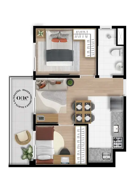 Apartamento com 2 quartos à venda, 61m2 em Moema, São Paulo - SP - imagem 9 Foto 9 de Apartamento com 2 quartos à venda, 61m2 em Moema, São Paulo - SP