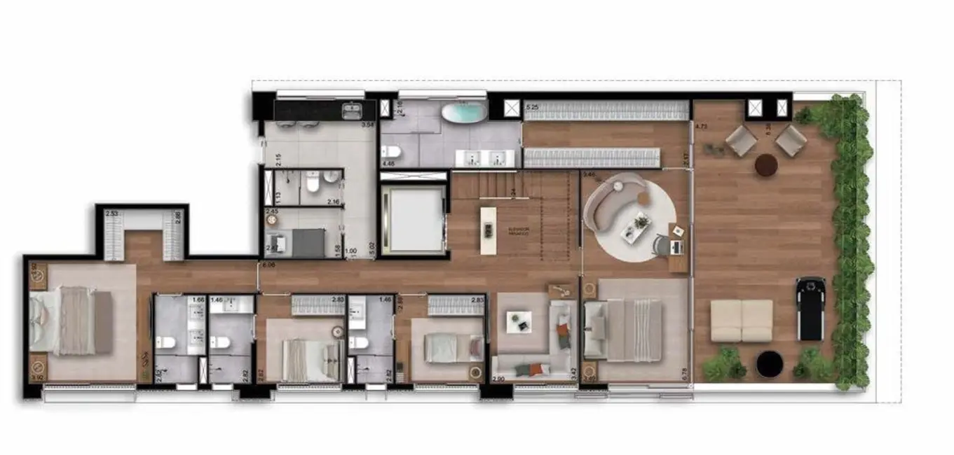 Apartamento com 2 quartos à venda, 105m2 em Itaim Bibi, São Paulo - SP - imagem 3 Foto 3 de Apartamento com 2 quartos à venda, 105m2 em Itaim Bibi, São Paulo - SP