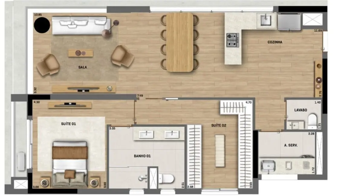 Foto 6 de Apartamento com 2 quartos à venda, 199m2 em Jardins, São Paulo - SP