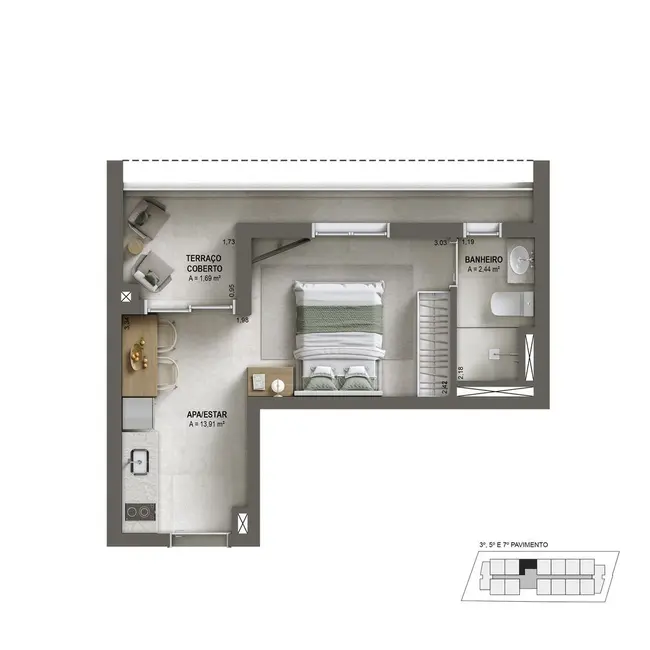 Apartamento com 1 quarto à venda, 25m2 em Vila Mariana, São Paulo - SP - imagem 9 Foto 9 de Apartamento com 1 quarto à venda, 25m2 em Vila Mariana, São Paulo - SP