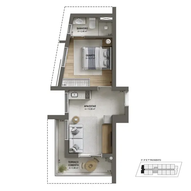 Apartamento com 1 quarto à venda, 25m2 em Vila Mariana, São Paulo - SP - imagem 5 Foto 5 de Apartamento com 1 quarto à venda, 25m2 em Vila Mariana, São Paulo - SP