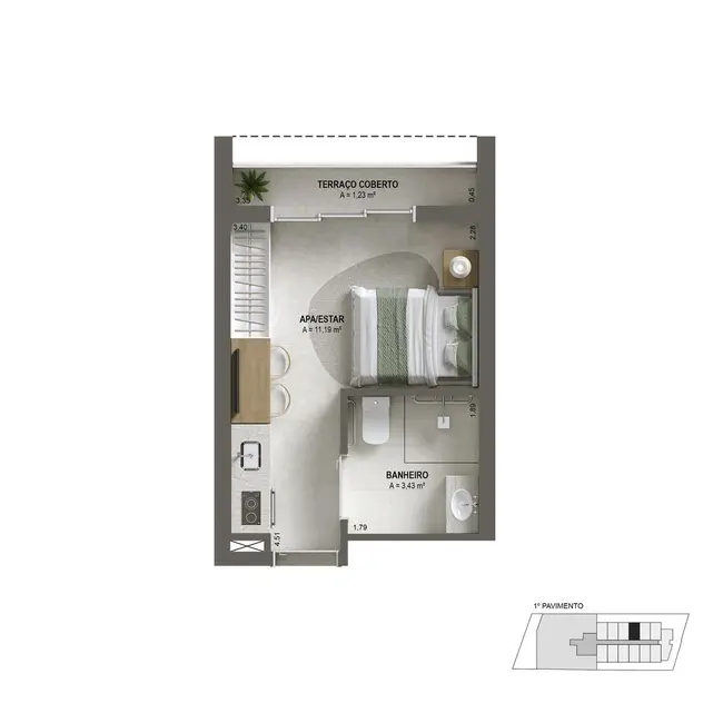 Apartamento com 1 quarto à venda, 25m2 em Vila Mariana, São Paulo - SP - imagem 6 Foto 6 de Apartamento com 1 quarto à venda, 25m2 em Vila Mariana, São Paulo - SP