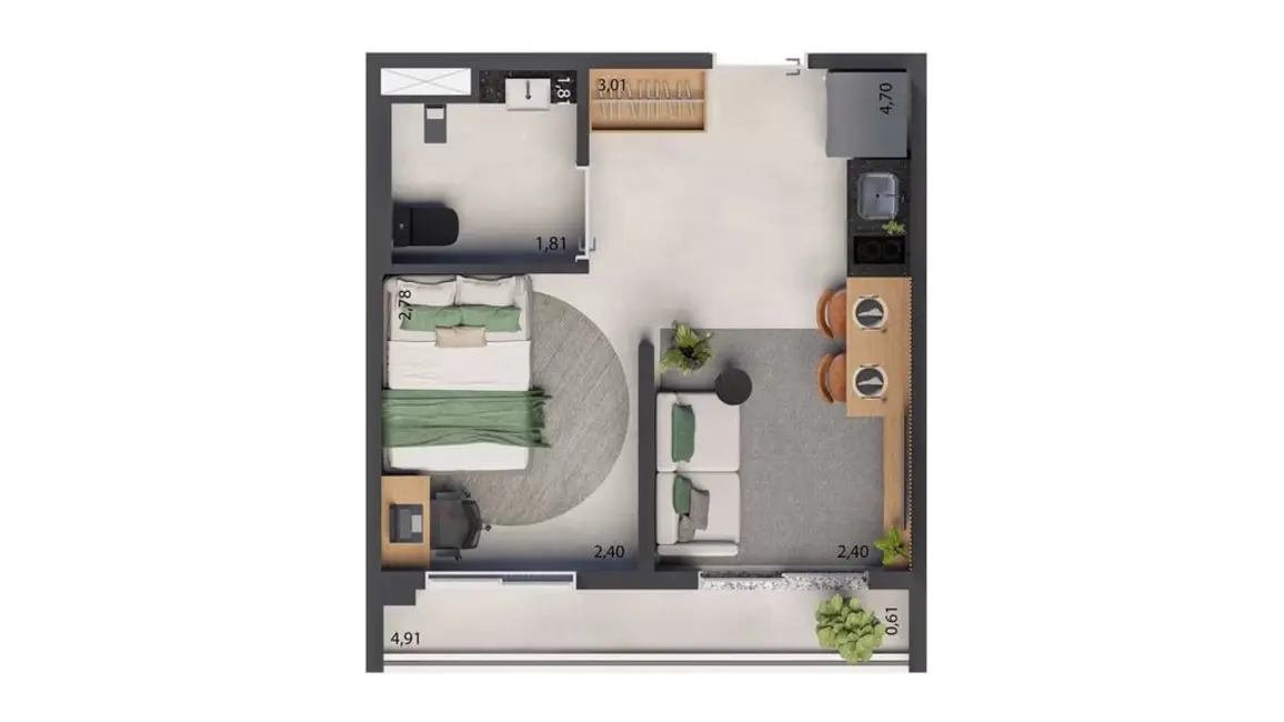 Kitnet com 1 quarto à venda, 29m2 em Vila Mariana, São Paulo - SP - imagem 3 Foto 3 de Kitnet com 1 quarto à venda, 29m2 em Vila Mariana, São Paulo - SP