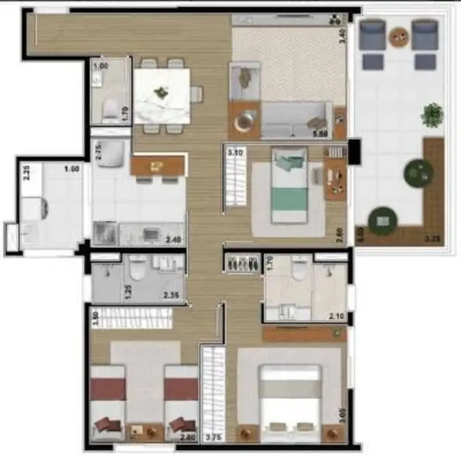 Apartamento com 3 quartos à venda, 132m2 em Alto de Pinheiros, São Paulo - SP - imagem 8 Foto 8 de Apartamento com 3 quartos à venda, 132m2 em Alto de Pinheiros, São Paulo - SP