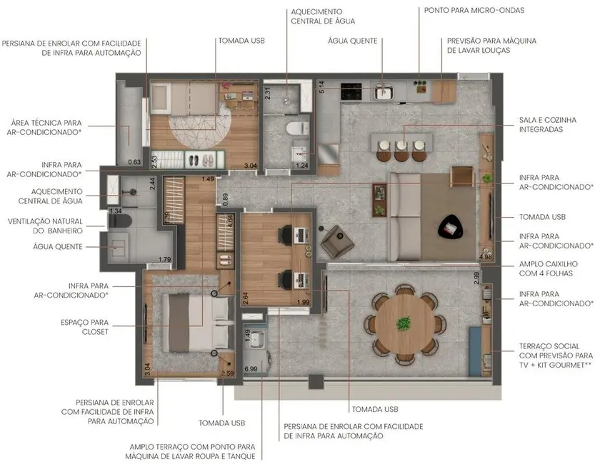 Apartamento com 2 quartos à venda, 68m2 em Vila Madalena, São Paulo - SP - imagem 9 Foto 9 de Apartamento com 2 quartos à venda, 68m2 em Vila Madalena, São Paulo - SP