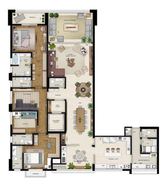 Apartamento com 4 quartos à venda, 211m2 em Morumbi, São Paulo - SP - imagem 2 Foto 2 de Apartamento com 4 quartos à venda, 211m2 em Morumbi, São Paulo - SP