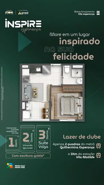Foto 2 de Apartamento com 3 quartos à venda, 65m2 em Vila Esperança, São Paulo - SP