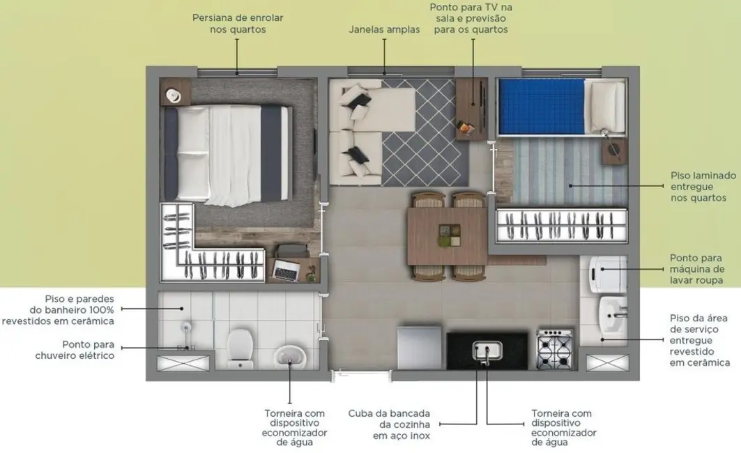 Foto 2 de Apartamento com 2 quartos à venda, 33m2 em Mooca, São Paulo - SP