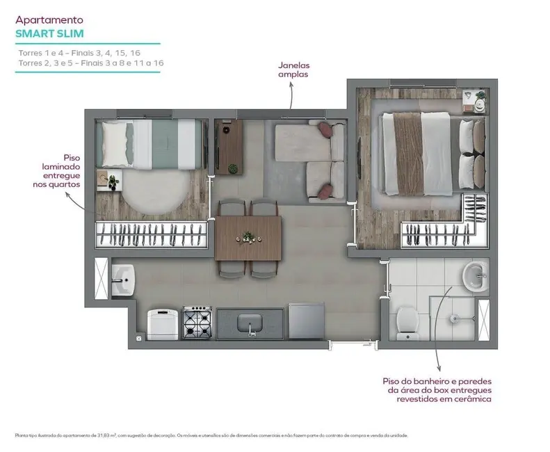 Apartamento com 2 quartos à venda, 46m2 em Jardim Pirituba, São Paulo - SP - imagem 2 Foto 2 de Apartamento com 2 quartos à venda, 46m2 em Jardim Pirituba, São Paulo - SP