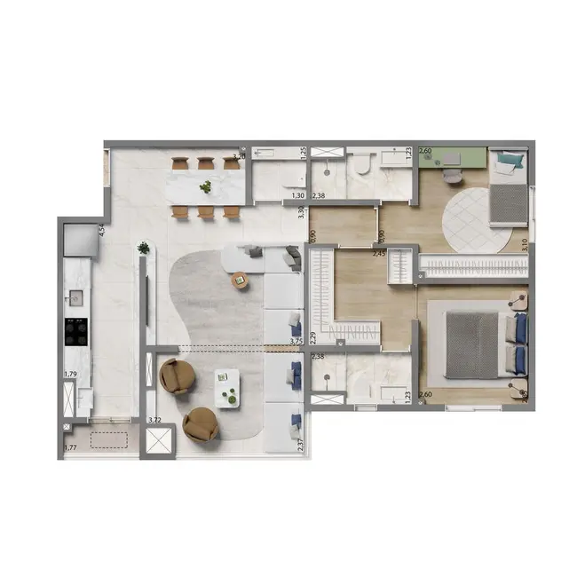 Foto 6 de Apartamento com 2 quartos à venda, 53m2 em Jardim, Santo Andre - SP