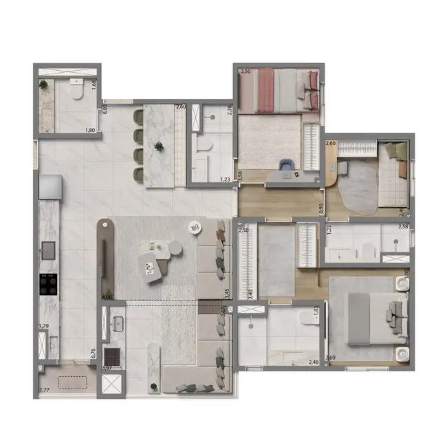 Foto 2 de Apartamento com 2 quartos à venda, 53m2 em Jardim, Santo Andre - SP