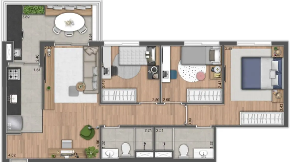 Apartamento com 2 quartos à venda, 52m2 em Belenzinho, São Paulo - SP - imagem 4 Foto 4 de Apartamento com 2 quartos à venda, 52m2 em Belenzinho, São Paulo - SP