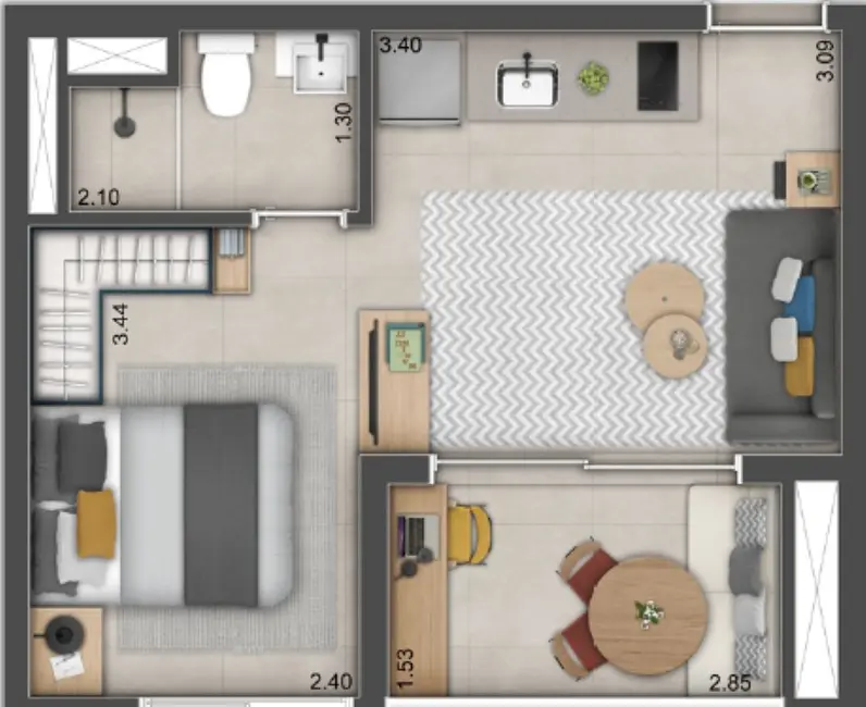 Apartamento com 2 quartos à venda, 52m2 em Belenzinho, São Paulo - SP - imagem 3 Foto 3 de Apartamento com 2 quartos à venda, 52m2 em Belenzinho, São Paulo - SP