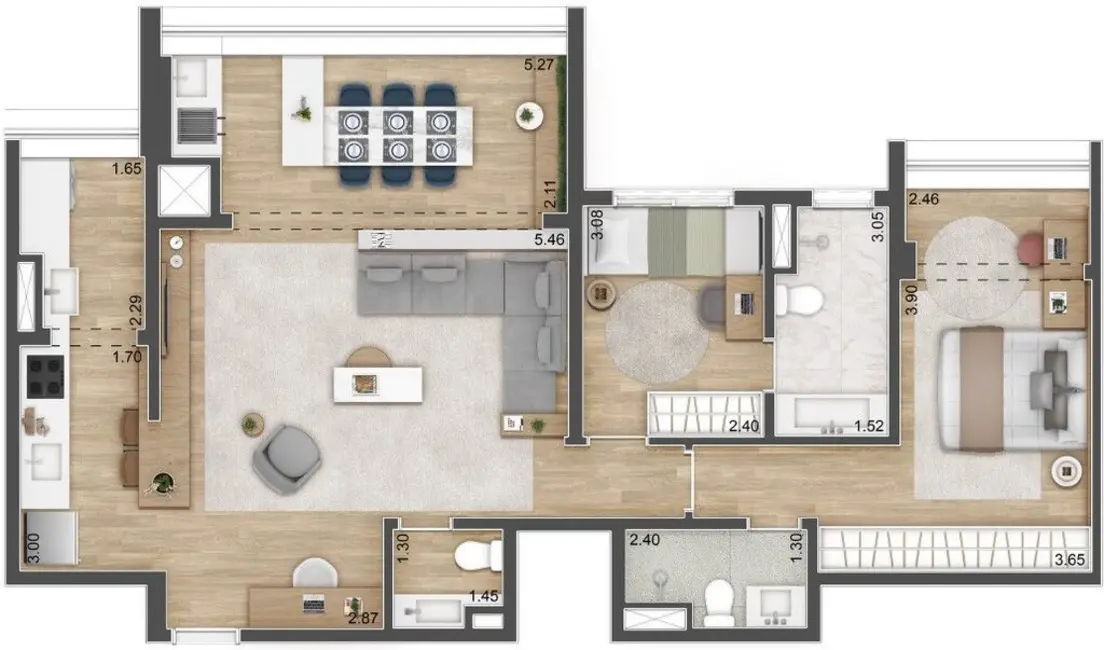 Apartamento com 3 quartos à venda, 129m2 em Santo Amaro, São Paulo - SP - imagem 4 Foto 4 de Apartamento com 3 quartos à venda, 129m2 em Santo Amaro, São Paulo - SP