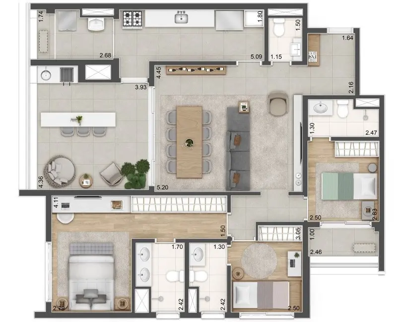 Apartamento com 3 quartos à venda, 129m2 em Santo Amaro, São Paulo - SP - imagem 3 Foto 3 de Apartamento com 3 quartos à venda, 129m2 em Santo Amaro, São Paulo - SP