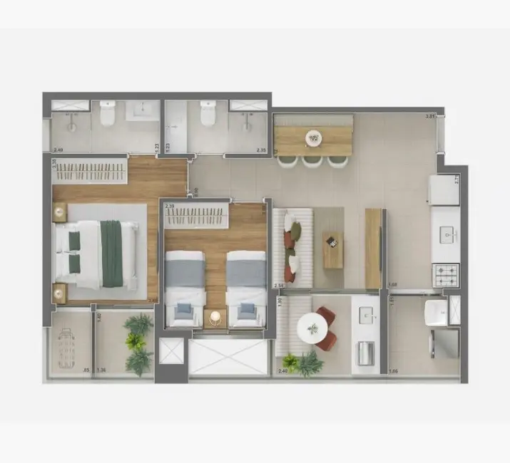 Foto 3 de Apartamento com 2 quartos à venda, 85m2 em Brooklin Novo, São Paulo - SP