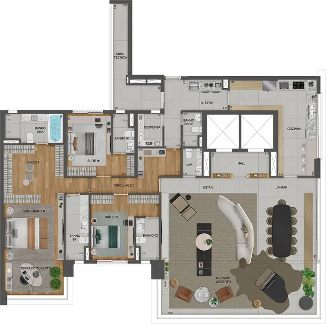 Apartamento com 3 quartos à venda, 215m2 em Moema, São Paulo - SP - imagem 3 Foto 3 de Apartamento com 3 quartos à venda, 215m2 em Moema, São Paulo - SP