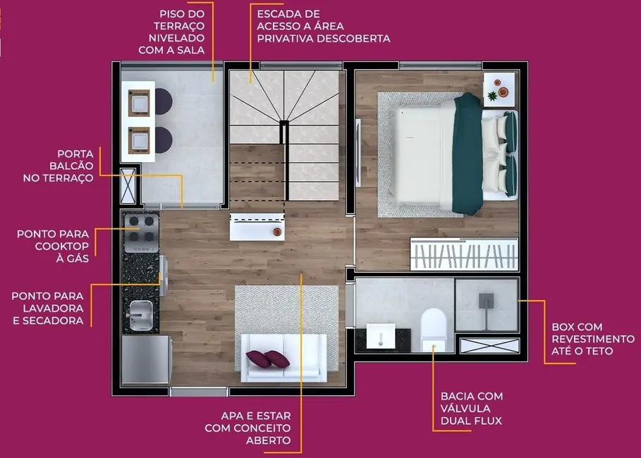 Foto 1 de Cobertura com 1 quarto à venda, 42m2 em Jardim Jaraguá (São Domingos), São Paulo - SP