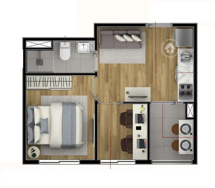 Foto 3 de Apartamento com 2 quartos à venda, 35m2 em Parque do Carmo, São Paulo - SP