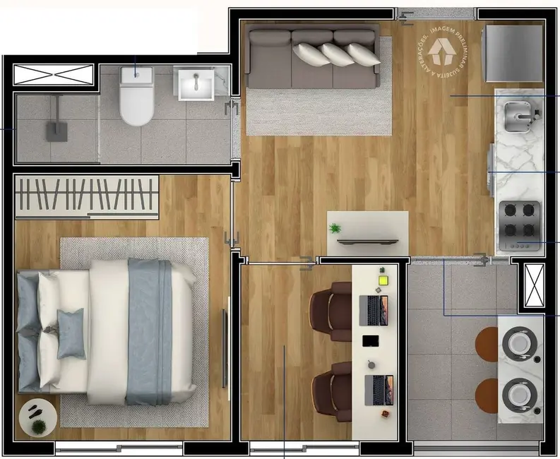 Foto 3 de Cobertura com 1 quarto à venda, 84m2 em Cupecê, São Paulo - SP