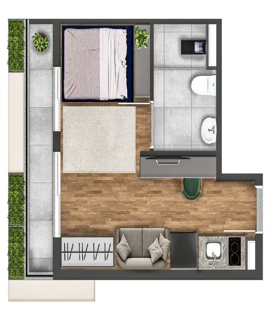 Apartamento com 1 quarto à venda, 31m2 em Jardim Paulista, São Paulo - SP - imagem 7 Foto 7 de Apartamento com 1 quarto à venda, 31m2 em Jardim Paulista, São Paulo - SP