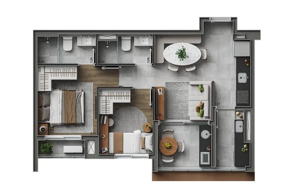 Foto 4 de Apartamento com 3 quartos à venda, 76m2 em São Paulo - SP