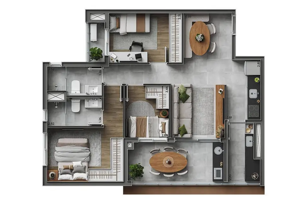Foto 2 de Apartamento com 3 quartos à venda, 76m2 em São Paulo - SP