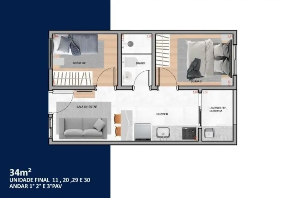 Apartamento com 2 quartos à venda, 38m2 em Vila Carrão, São Paulo - SP - imagem 5 Foto 5 de Apartamento com 2 quartos à venda, 38m2 em Vila Carrão, São Paulo - SP