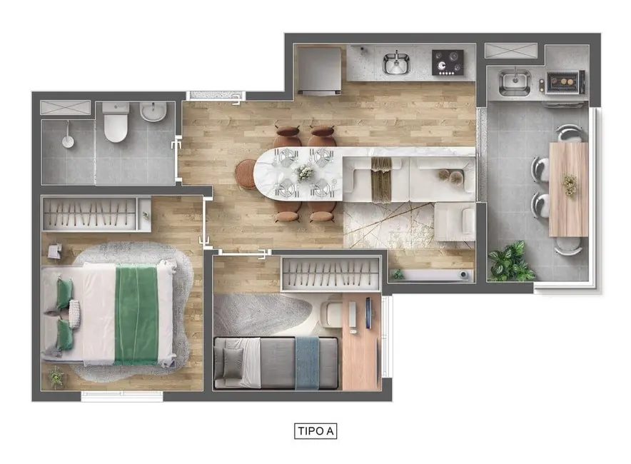 Apartamento com 2 quartos à venda, 41m2 em Vila Carrão, São Paulo - SP - imagem 4 Foto 4 de Apartamento com 2 quartos à venda, 41m2 em Vila Carrão, São Paulo - SP