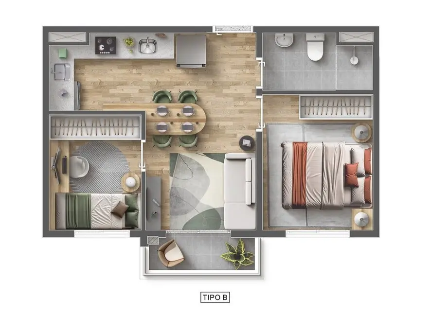 Foto 2 de Apartamento com 2 quartos à venda, 41m2 em Vila Carrão, São Paulo - SP