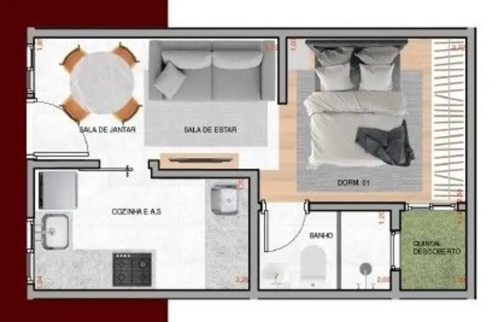 Foto 4 de Apartamento com 1 quarto à venda, 30m2 em Vila Carrão, São Paulo - SP