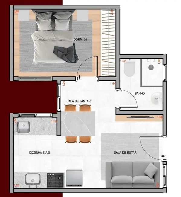 Foto 5 de Apartamento com 1 quarto à venda, 30m2 em Vila Carrão, São Paulo - SP