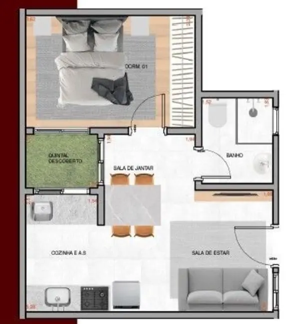 Foto 3 de Apartamento com 1 quarto à venda, 30m2 em Vila Carrão, São Paulo - SP