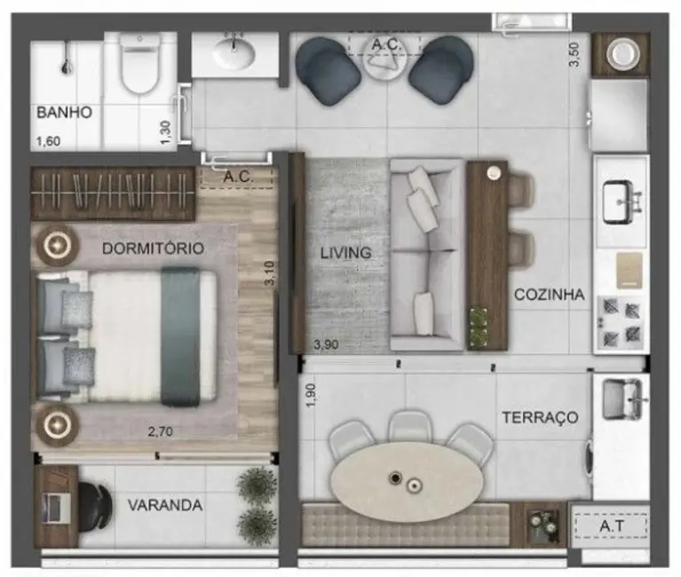 Foto 2 de Kitnet com 1 quarto à venda, 31m2 em Perdizes, São Paulo - SP