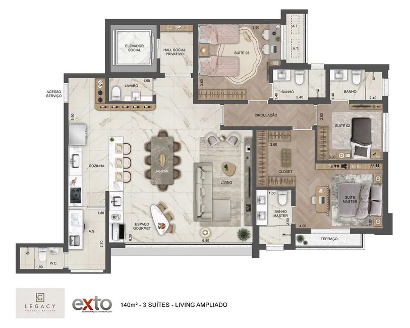 Foto 9 de Apartamento com 4 quartos à venda, 140m2 em Jardim Guedala, São Paulo - SP