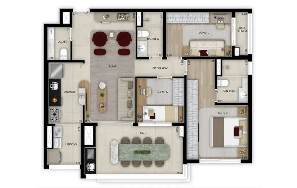 Apartamento com 4 quartos à venda, 221m2 em Pinheiros, São Paulo - SP - imagem 5 Foto 5 de Apartamento com 4 quartos à venda, 221m2 em Pinheiros, São Paulo - SP