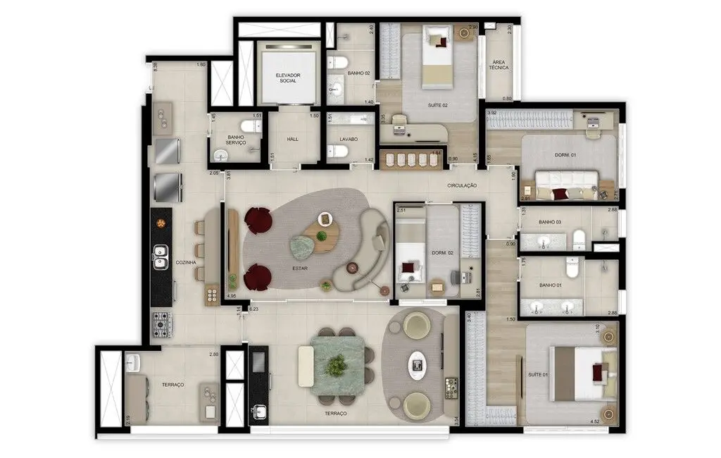 Apartamento com 4 quartos à venda, 221m2 em Pinheiros, São Paulo - SP - imagem 8 Foto 8 de Apartamento com 4 quartos à venda, 221m2 em Pinheiros, São Paulo - SP