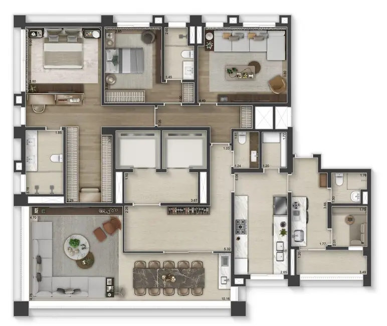 Foto 4 de Apartamento com 3 quartos à venda, 207m2 em Pinheiros, São Paulo - SP