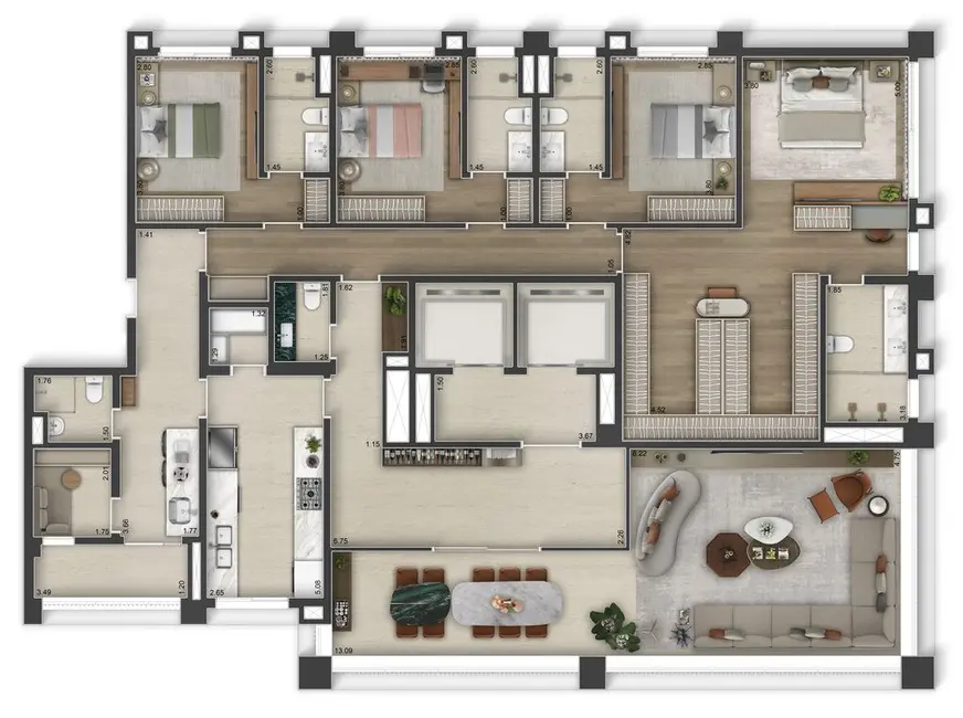 Foto 3 de Apartamento com 3 quartos à venda, 207m2 em Pinheiros, São Paulo - SP