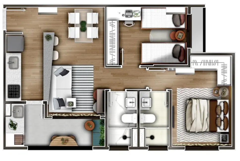 Foto 3 de Apartamento com 2 quartos à venda, 57m2 em Jardim Mugnaini, Sao Jose Do Rio Preto - SP