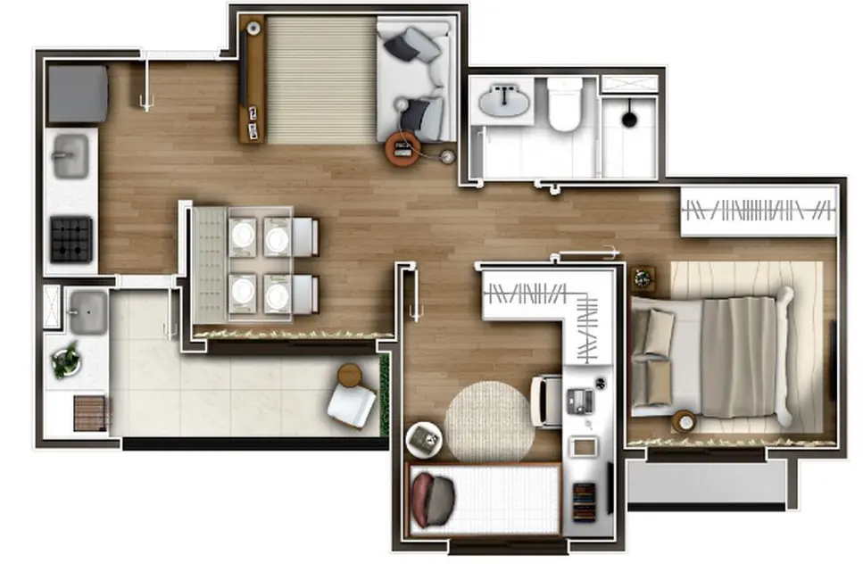 Foto 2 de Apartamento com 2 quartos à venda, 57m2 em Jardim Mugnaini, Sao Jose Do Rio Preto - SP