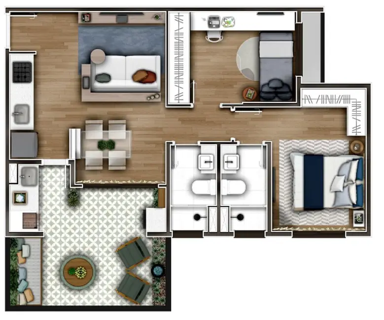 Foto 1 de Apartamento com 2 quartos à venda, 57m2 em Jardim Mugnaini, Sao Jose Do Rio Preto - SP