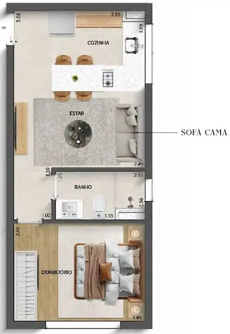 Foto 9 de Kitnet com 1 quarto à venda, 36m2 em Perdizes, São Paulo - SP