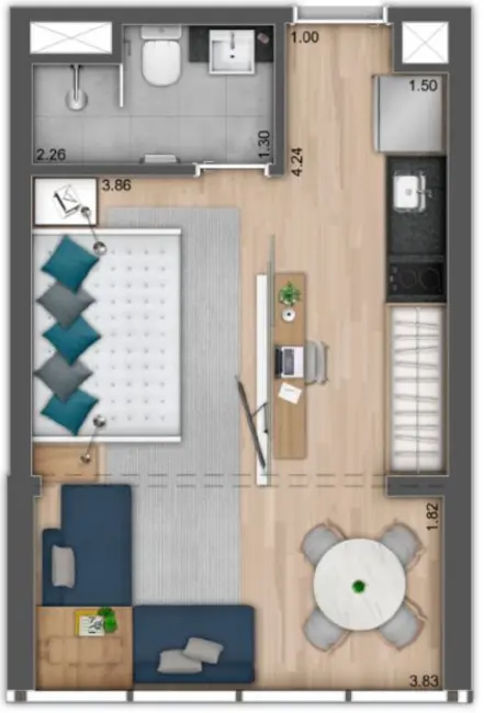 Foto 4 de Apartamento com 1 quarto à venda, 32m2 em Jardim América, São Paulo - SP