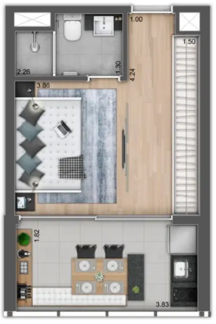 Foto 5 de Apartamento com 1 quarto à venda, 32m2 em Jardim América, São Paulo - SP