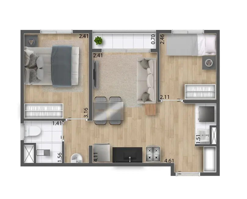 Foto 5 de Apartamento com 2 quartos à venda, 35m2 em Lapa de Baixo, São Paulo - SP