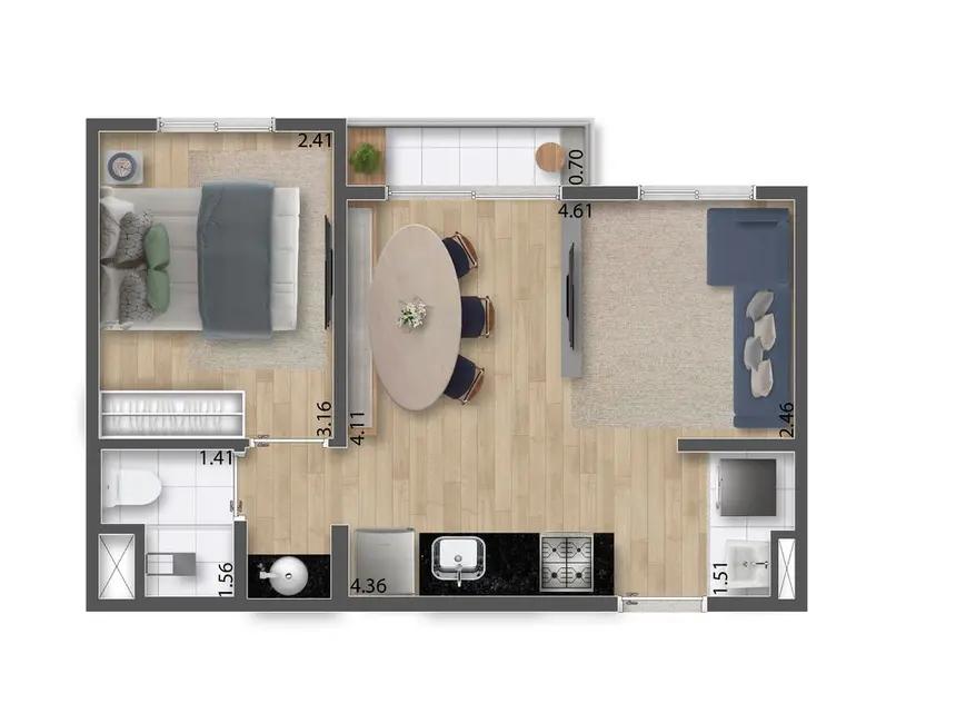 Foto 2 de Apartamento com 2 quartos à venda, 35m2 em Lapa de Baixo, São Paulo - SP